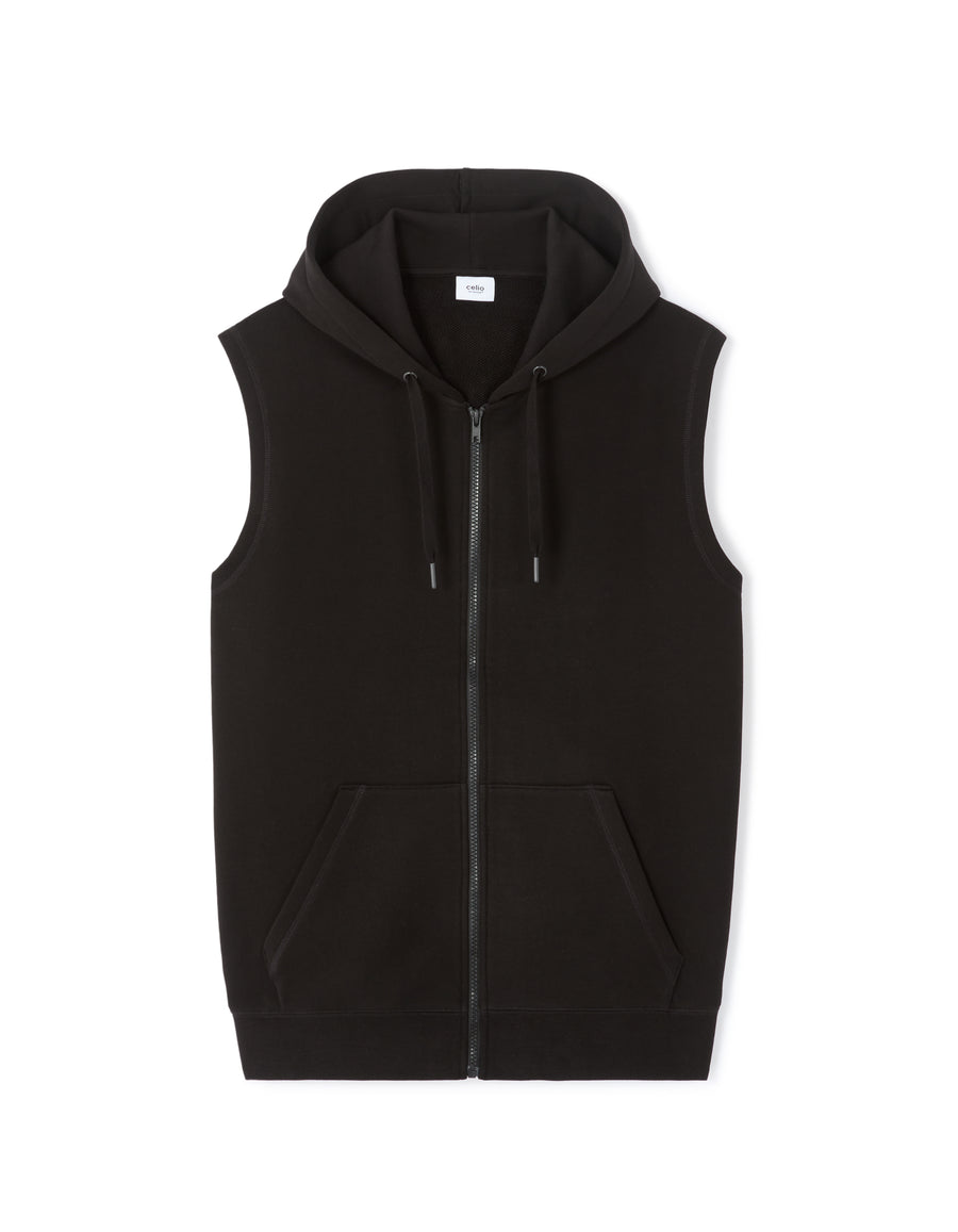 Regular Fit 100% Cotton Hooded Sweatshirt - Black