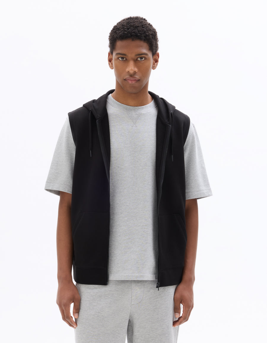 Regular Fit 100% Cotton Hooded Sweatshirt - Black