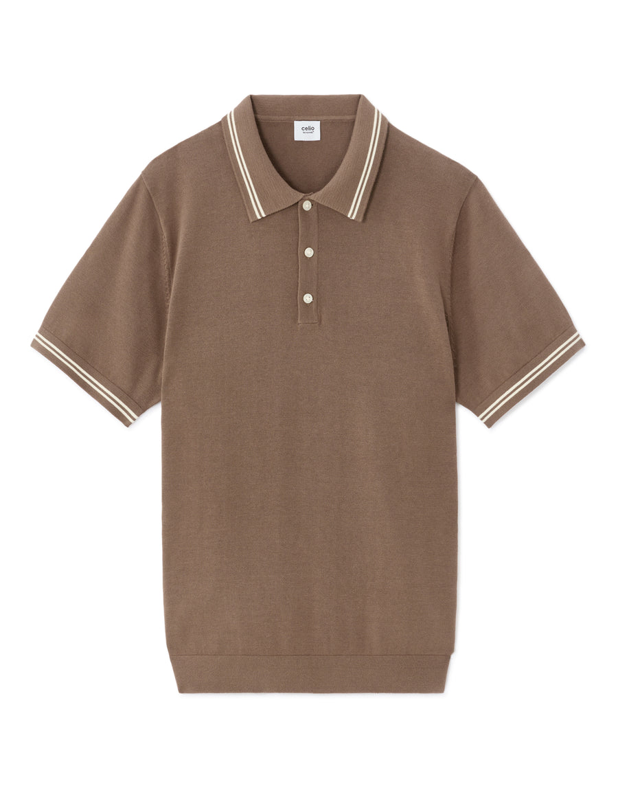 Regular Fit 100% Cotton Polo Collar T-Shirt - Grey