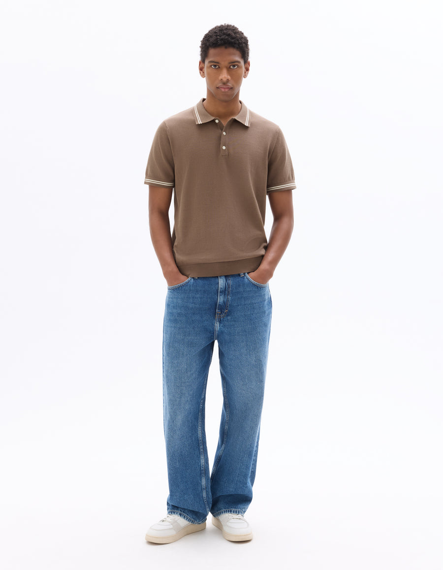 Regular Fit 100% Cotton Polo Collar T-Shirt - Grey