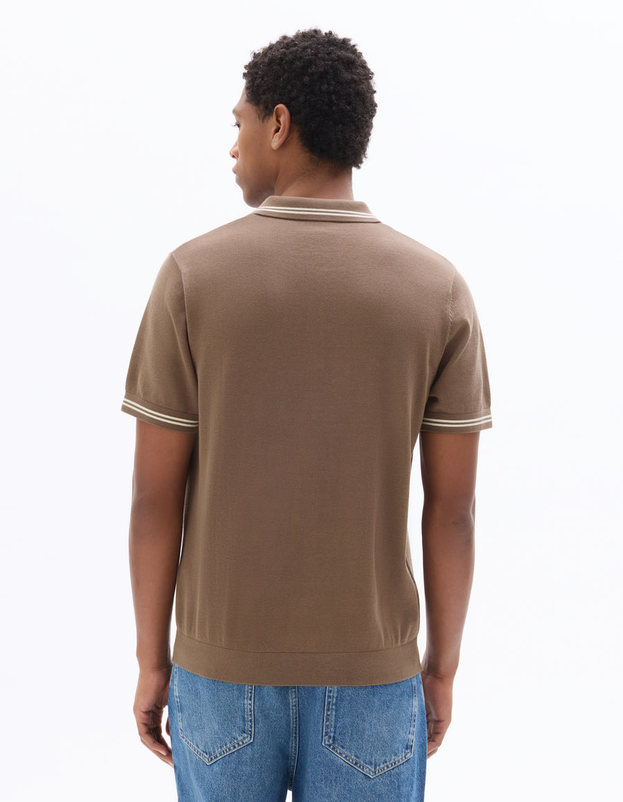 Regular Fit 100% Cotton Polo Collar T-Shirt - Grey