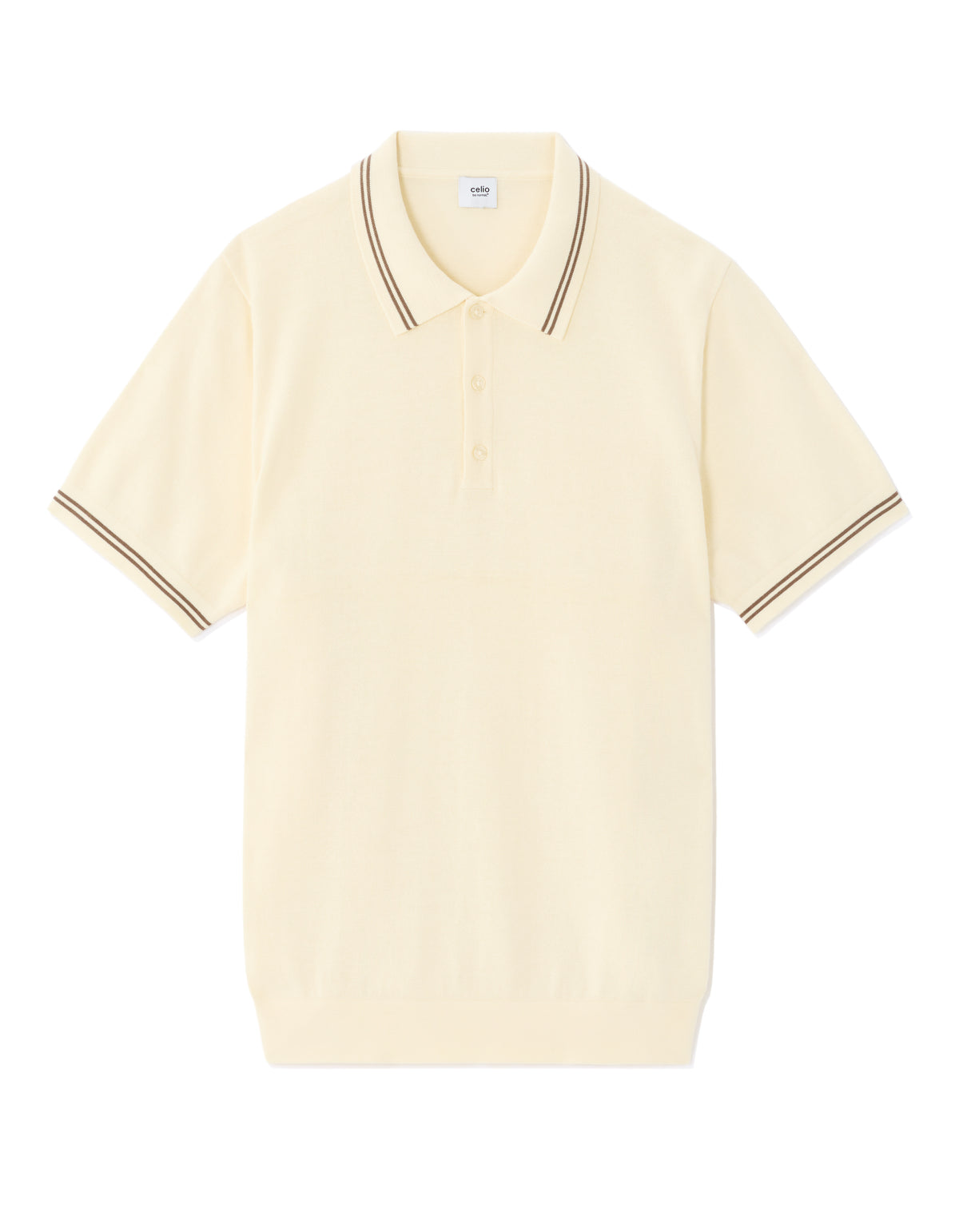 Regular Fit 100% Cotton Polo Collar T-Shirt - Beige