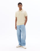 Regular Fit 100% Cotton Polo Collar T-Shirt - Beige