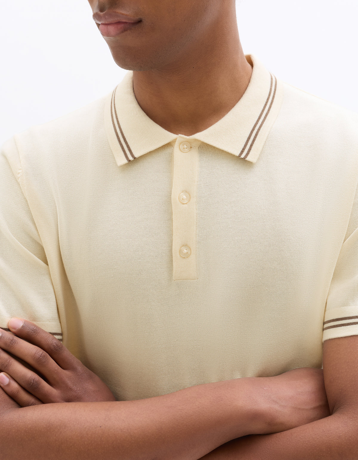 Regular Fit 100% Cotton Polo Collar T-Shirt - Beige