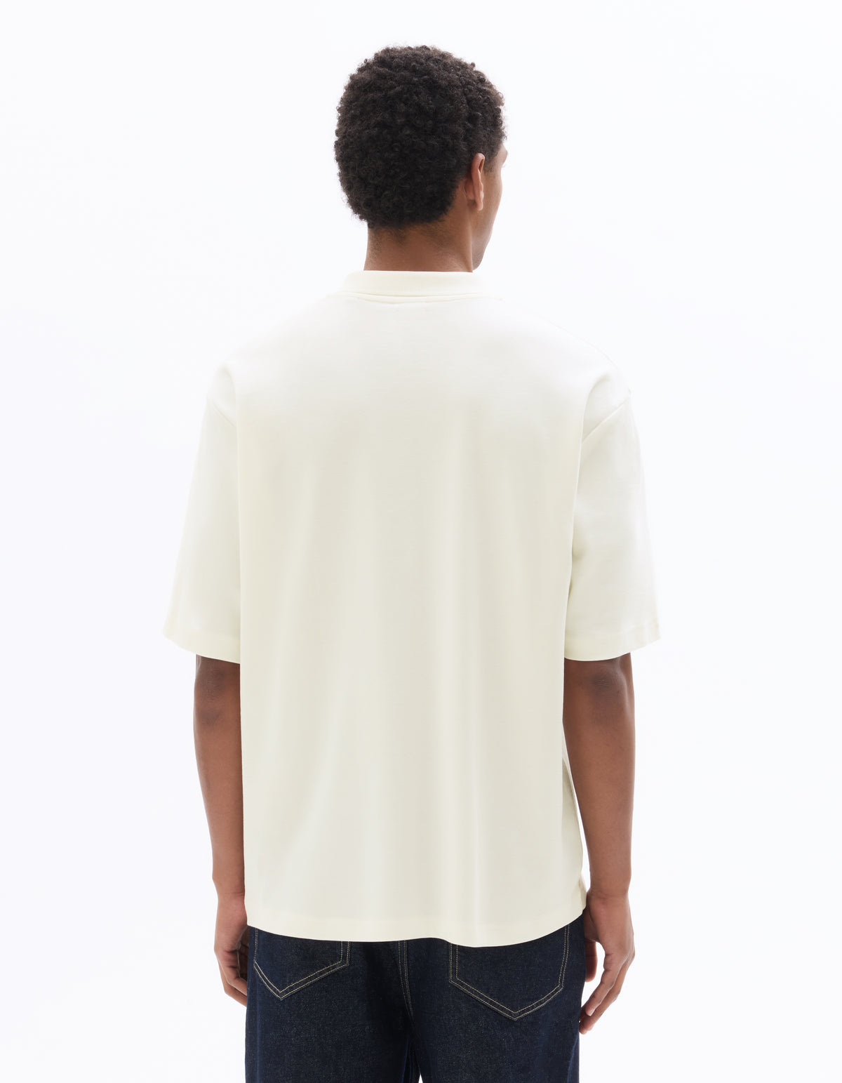 Regular Fit 100% Cotton Zip Neck T-Shirt - White