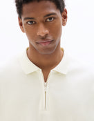 Regular Fit 100% Cotton Zip Neck T-Shirt - White