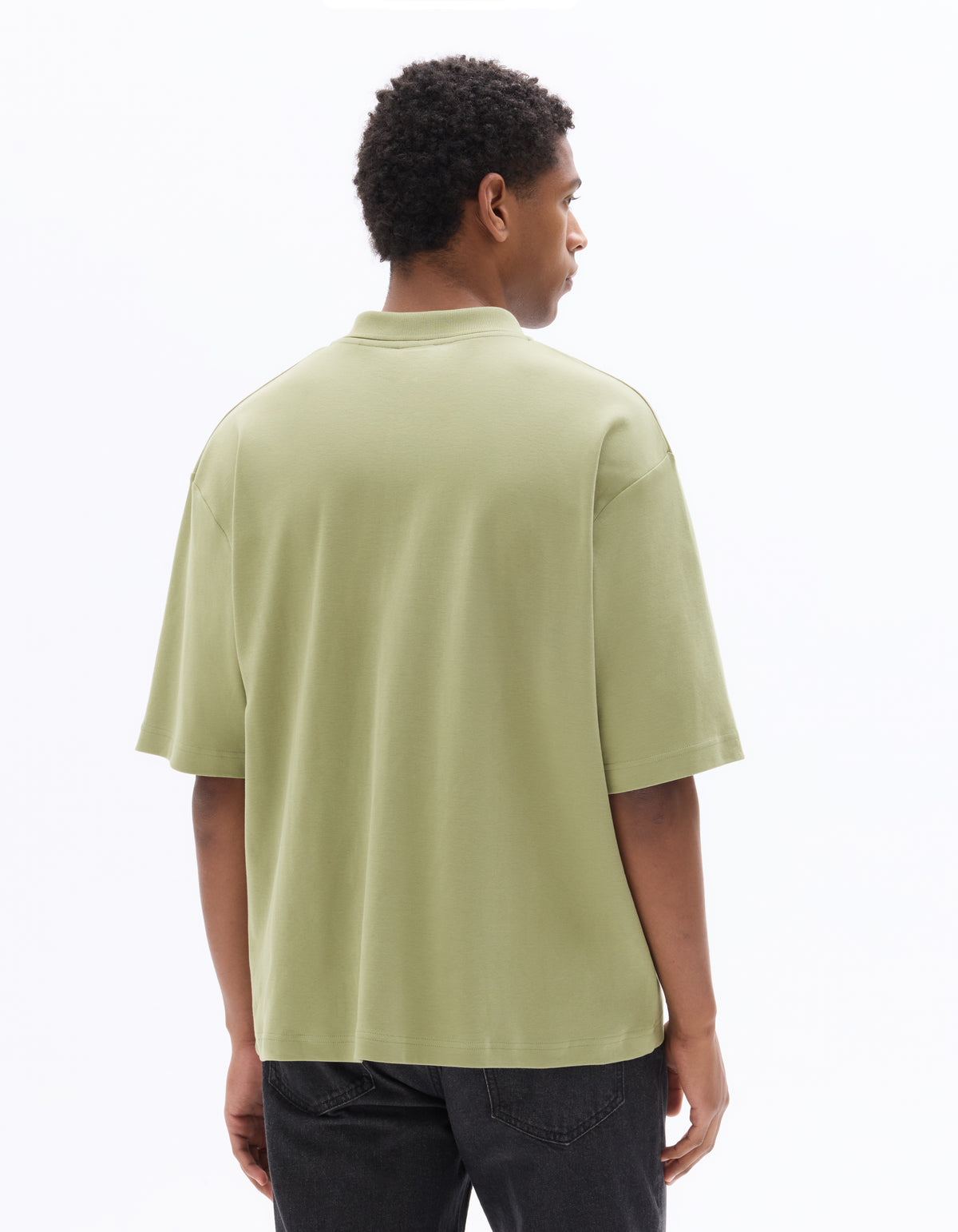 Regular Fit 100% Cotton Zip Neck T-Shirt - Green
