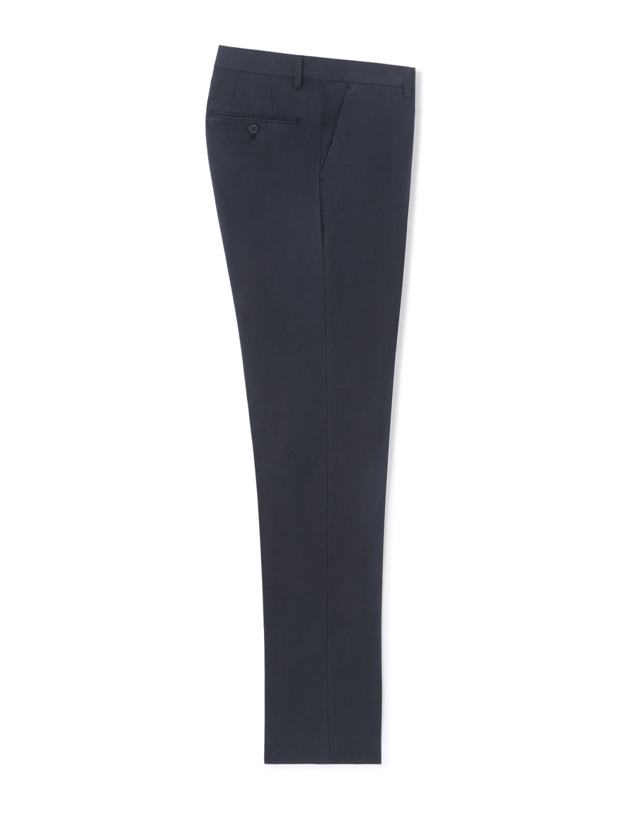 Slim Fit Cotton Formal Trousers - Navy Blue