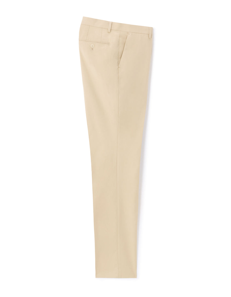 Slim Fit Cotton Formal Trousers - Beige