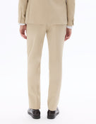 Slim Fit Cotton Formal Trousers - Beige