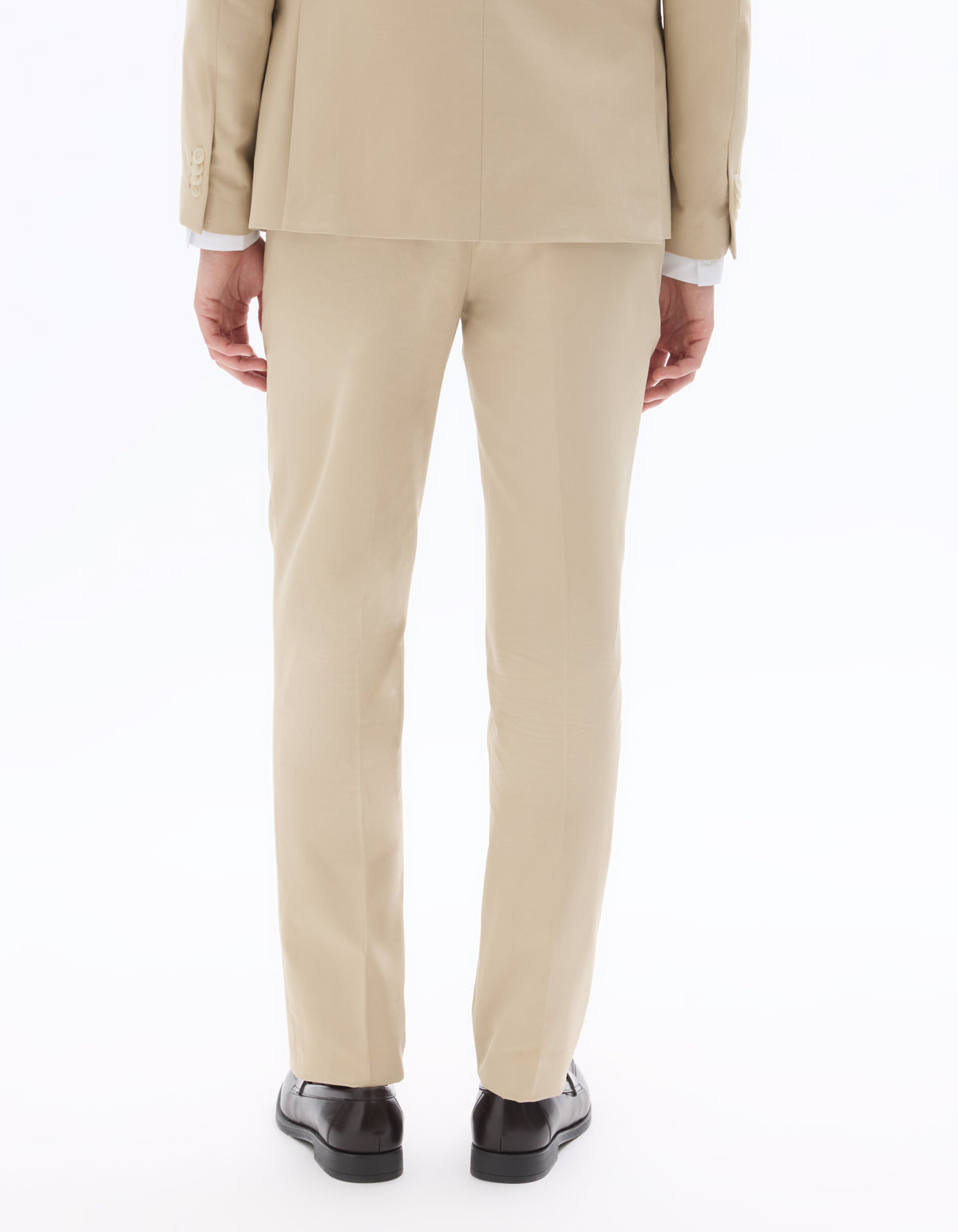 Slim Fit Cotton Formal Trousers - Beige