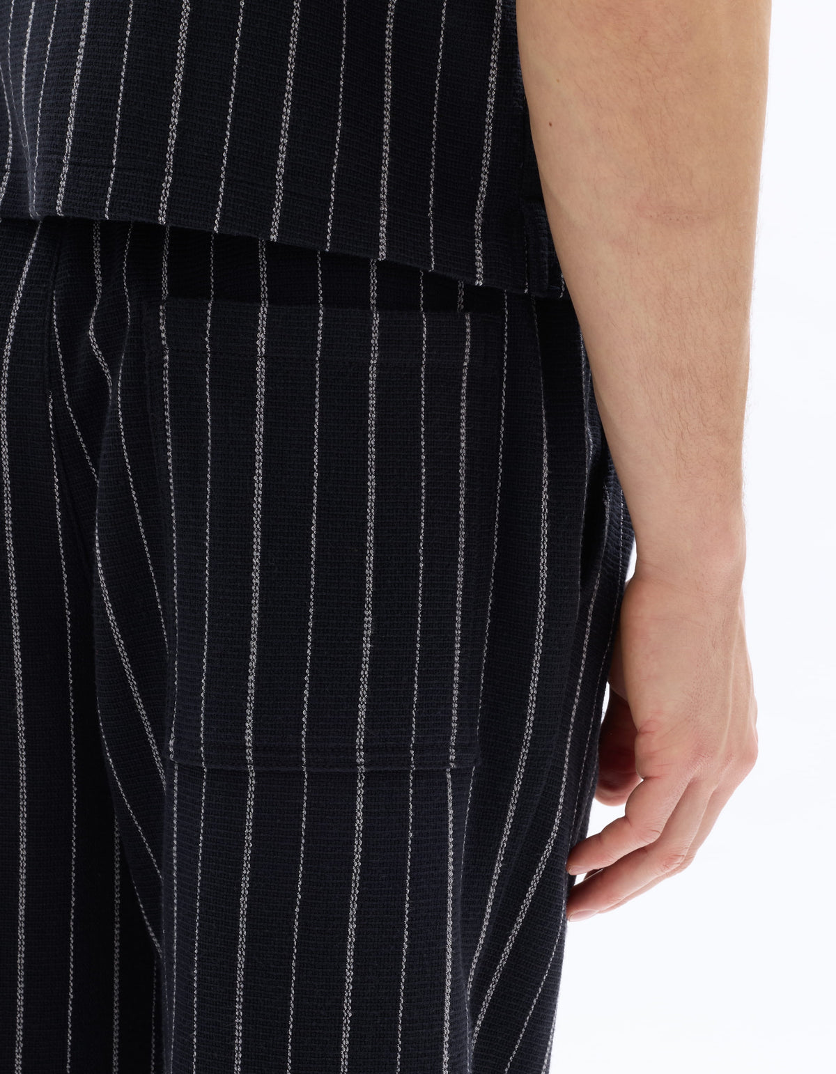 Straight Fit Polyester Casual Trousers - Navy Blue