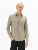 Regular Fit 100% Cotton Dobby Spread Collar Shirt - Grey