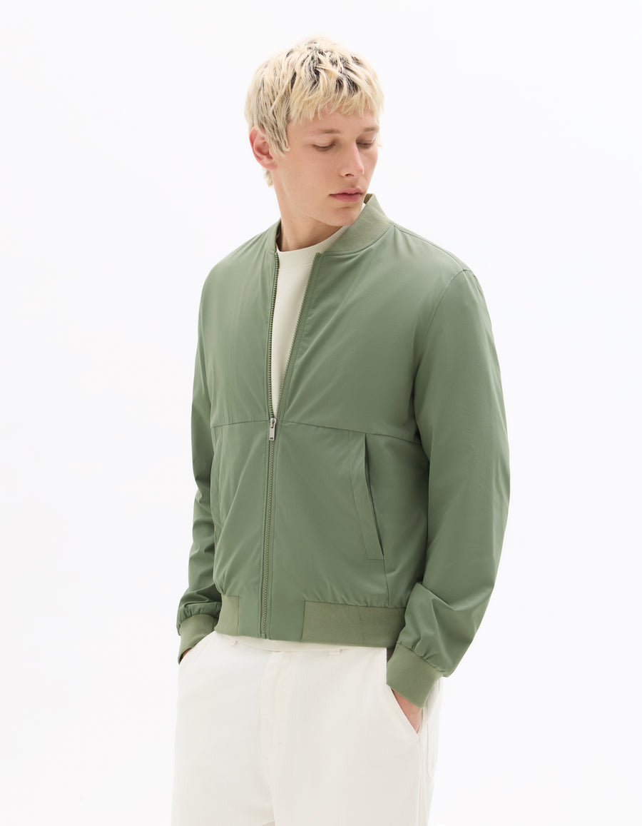 Regular Fit 100% Polyester Jacket - Green