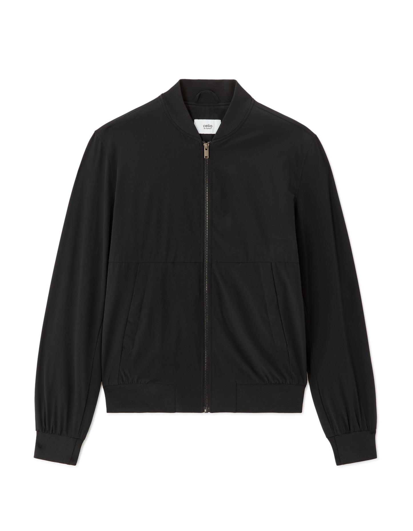 Slim Fit 100% Polyester Jacket - Black