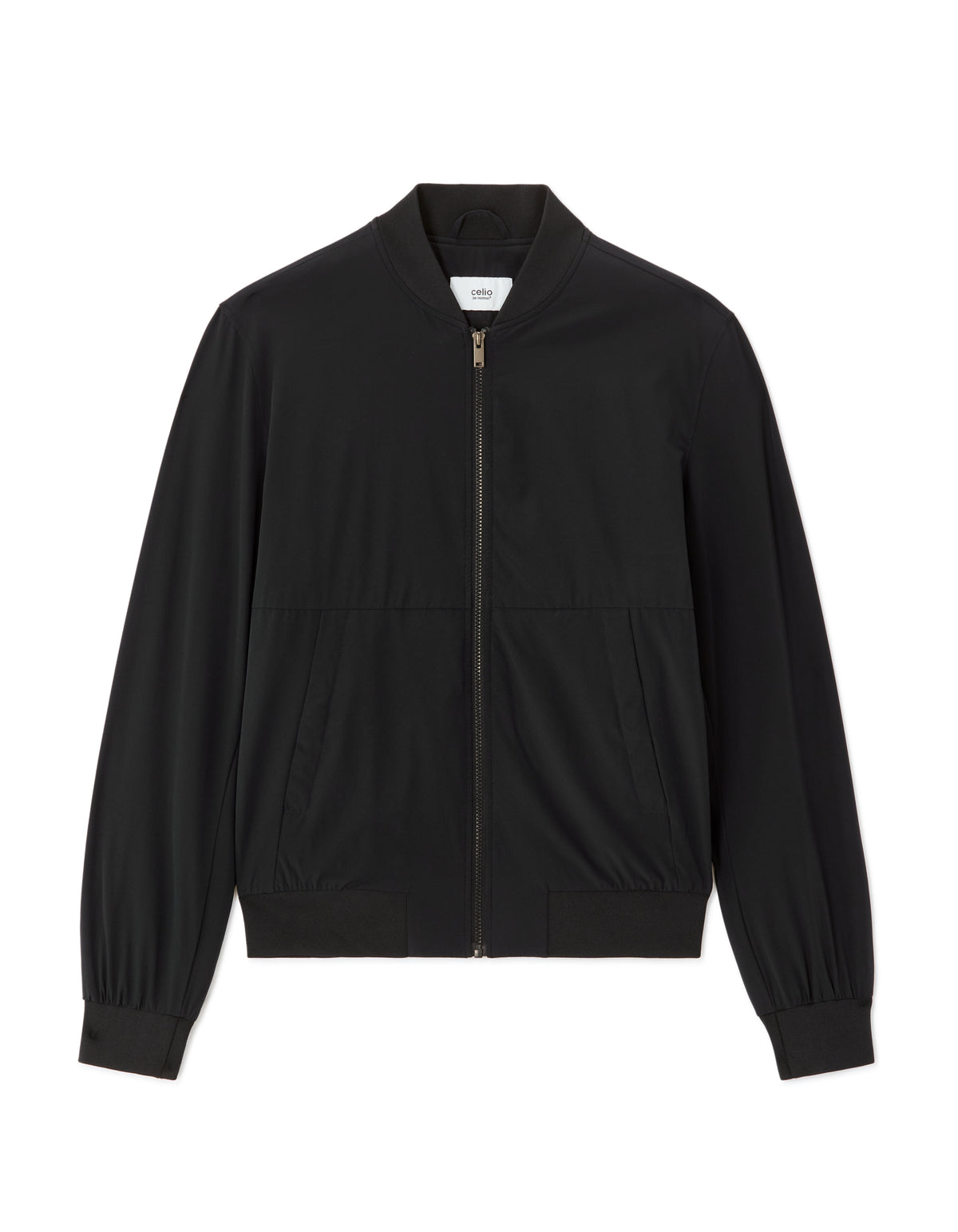 Slim Fit 100% Polyester Jacket - Black