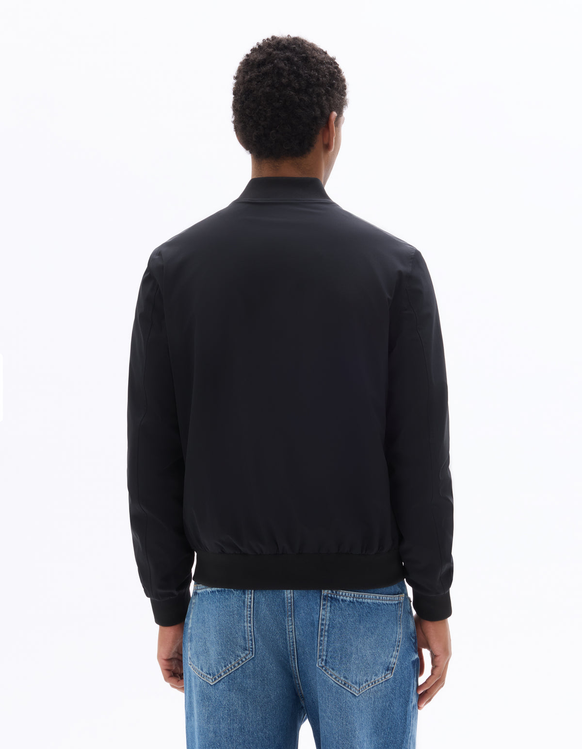 Slim Fit 100% Polyester Jacket - Black