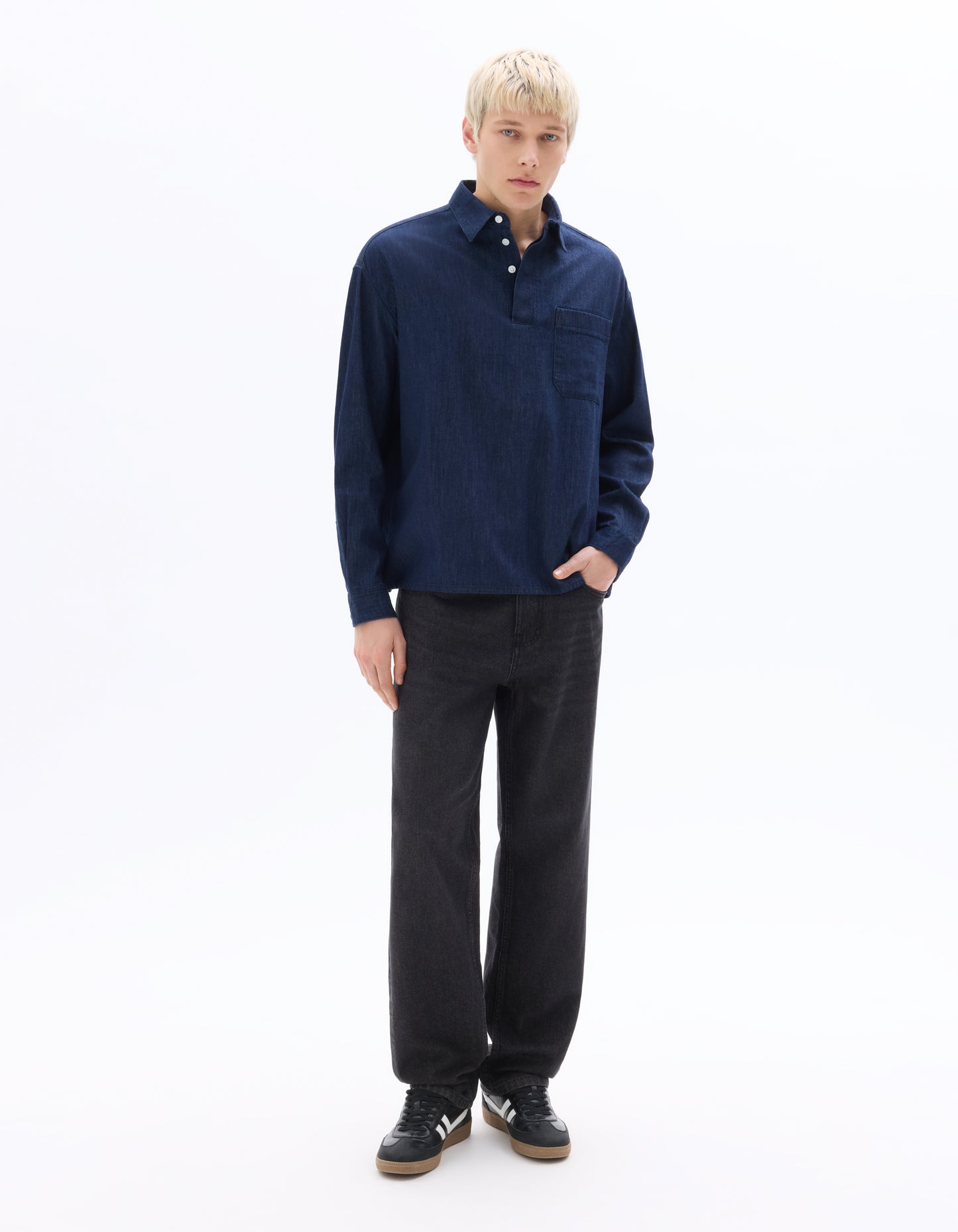 Celio Mens Navy Twill Regular Fit Cotton Shirts