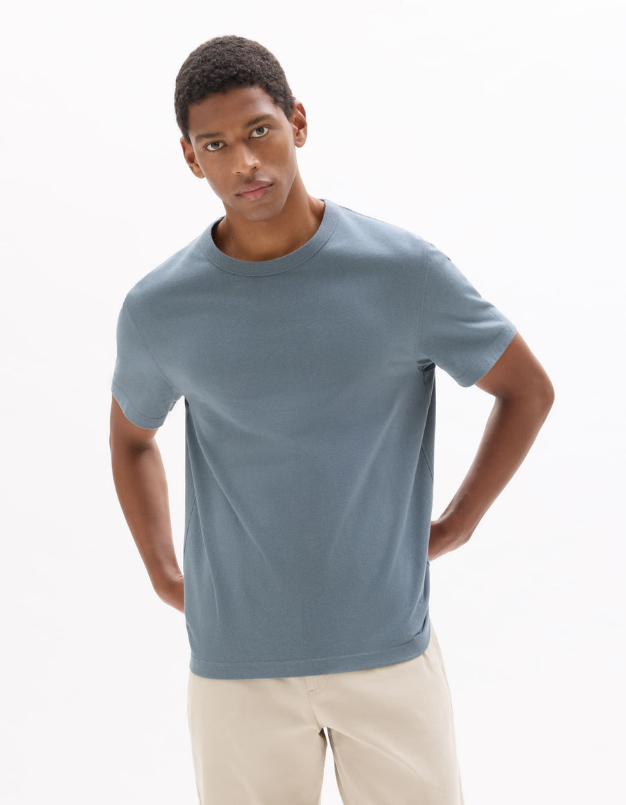 Boxy Fit 100% Cotton Crew Neck T-Shirt - Grey