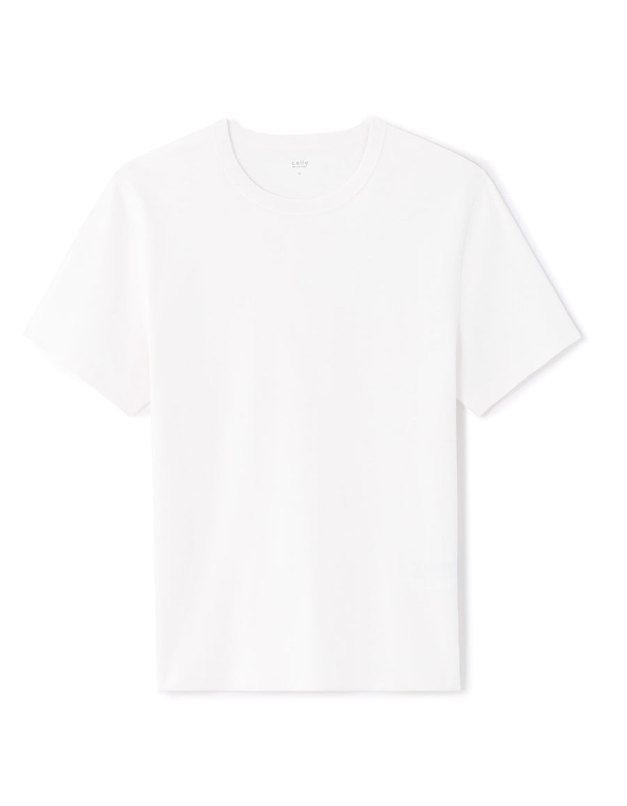 Boxy Fit 100% Cotton Crew Neck T-Shirt - White