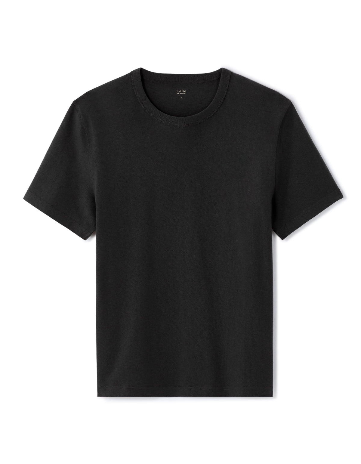 Boxy Fit 100% Cotton Crew Neck T-Shirt - Black