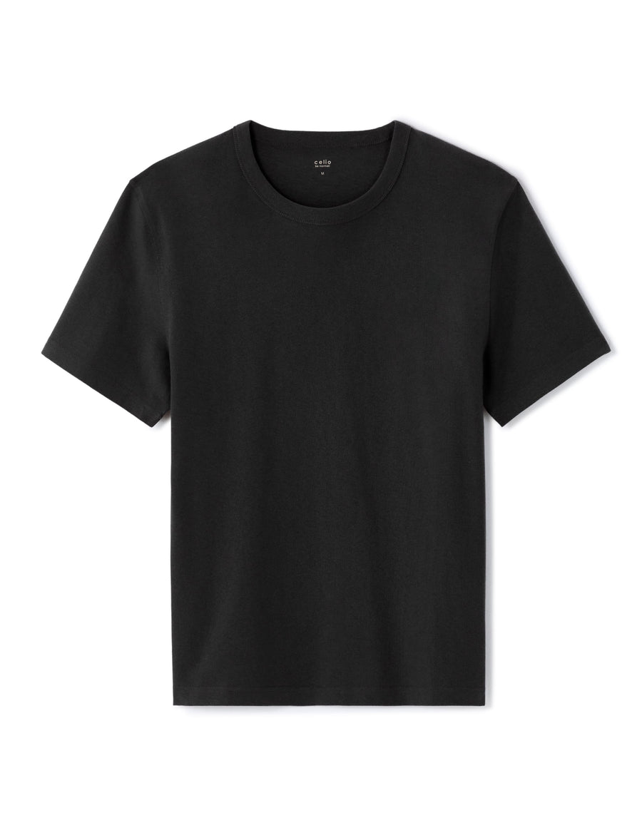 Boxy Fit 100% Cotton Crew Neck T-Shirt - Black