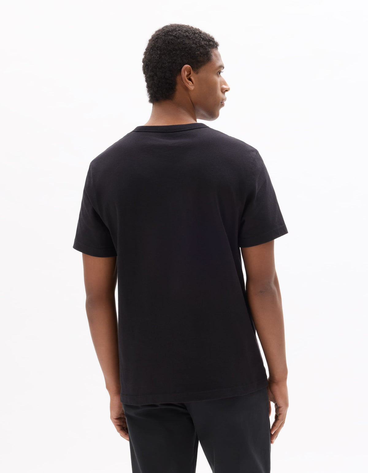Boxy Fit 100% Cotton Crew Neck T-Shirt - Black