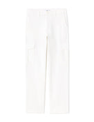 Straight Fit Polyester Trousers - White