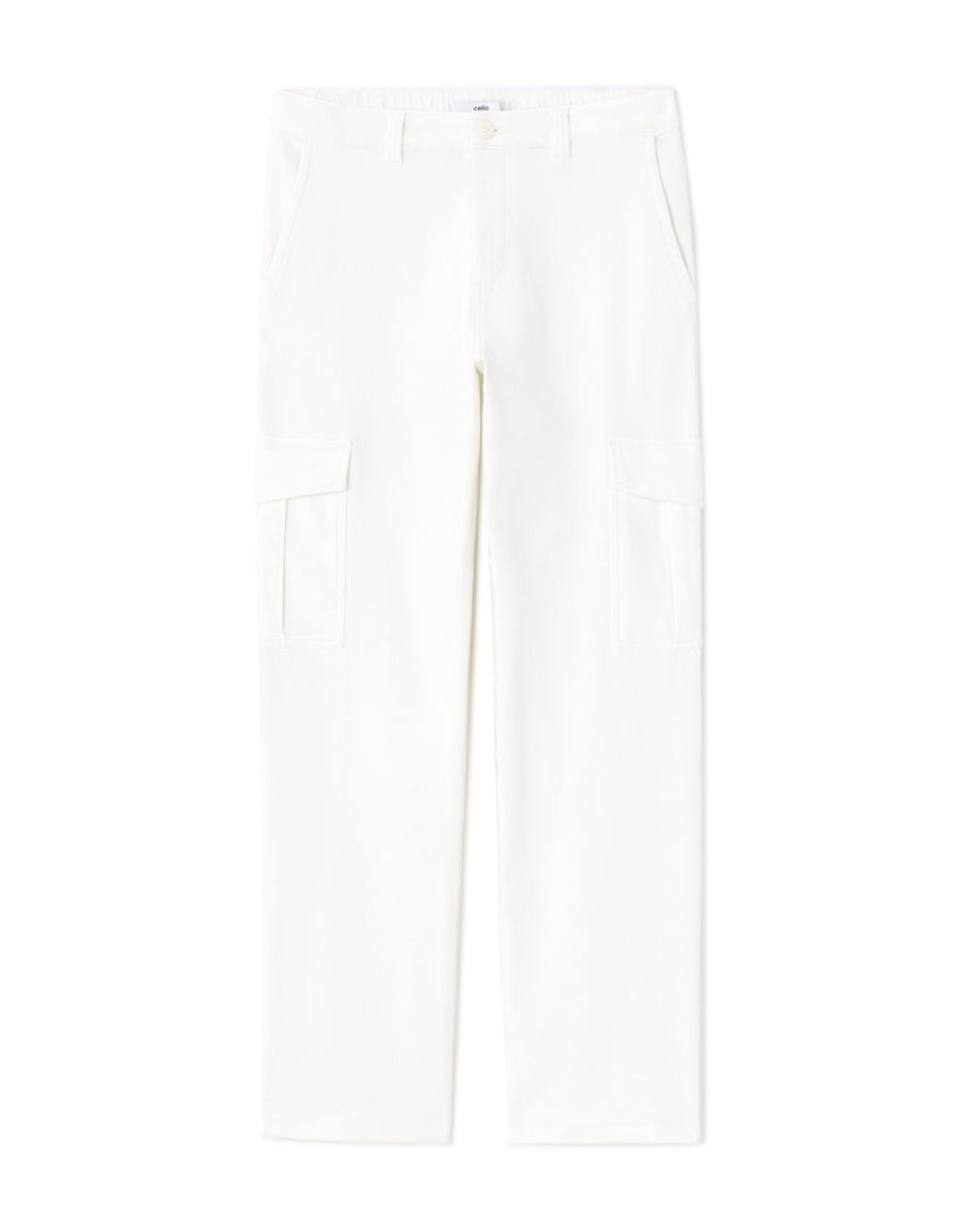 Straight Fit Polyester Trousers - White