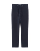 Straight Fit Polyester Trousers - Navy Blue