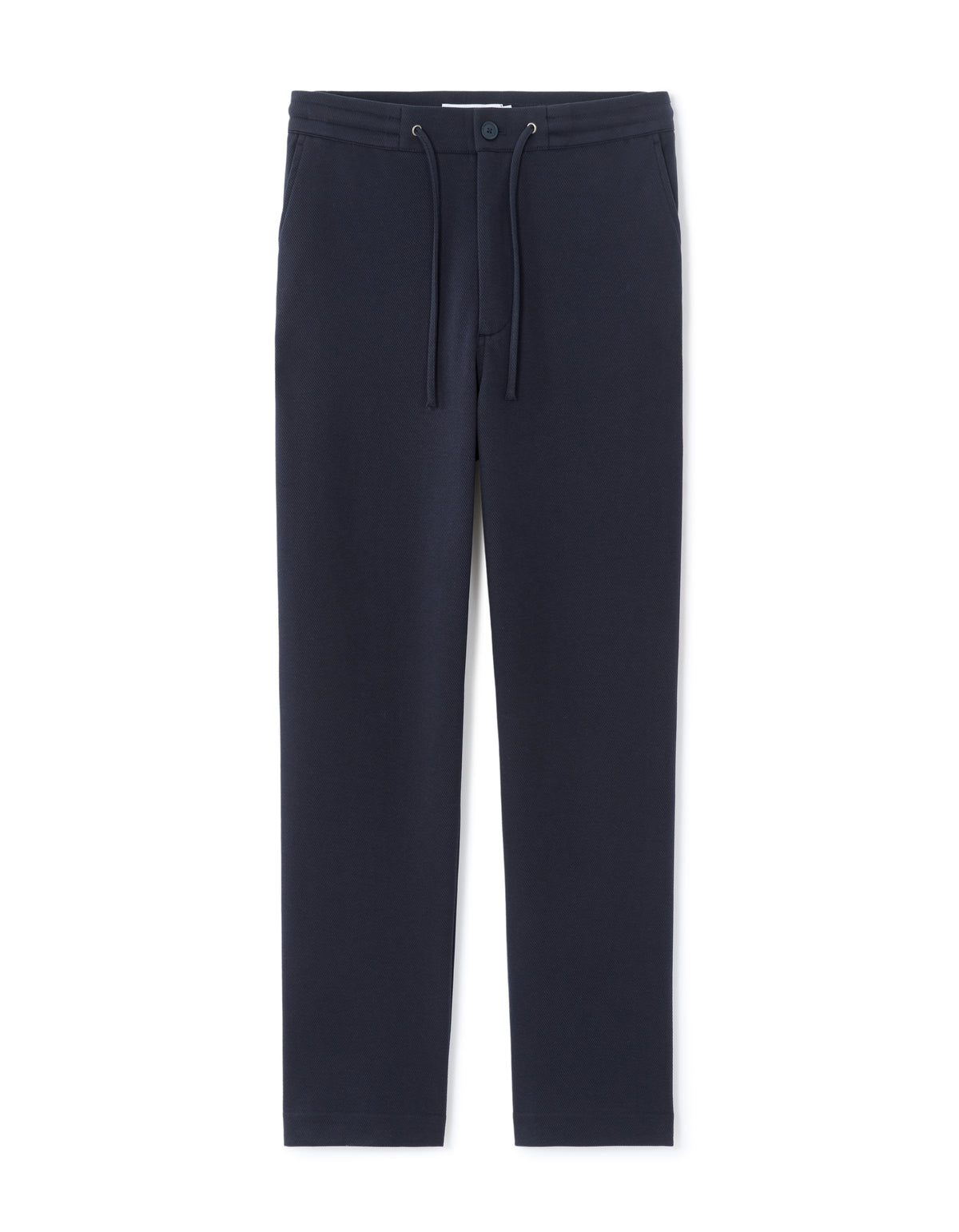 Straight Fit Polyester Trousers - Navy Blue