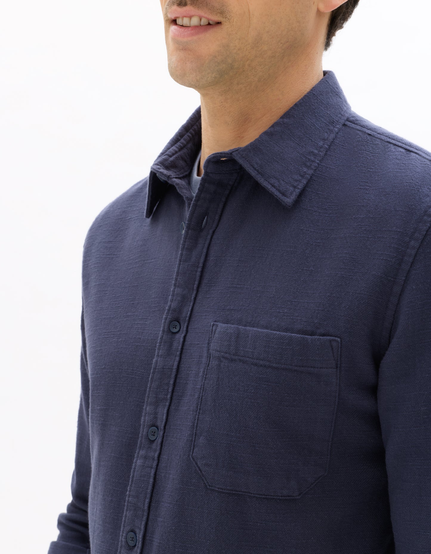 Celio* Navy Blue Cotton Men Solid Regular Fit Shirts