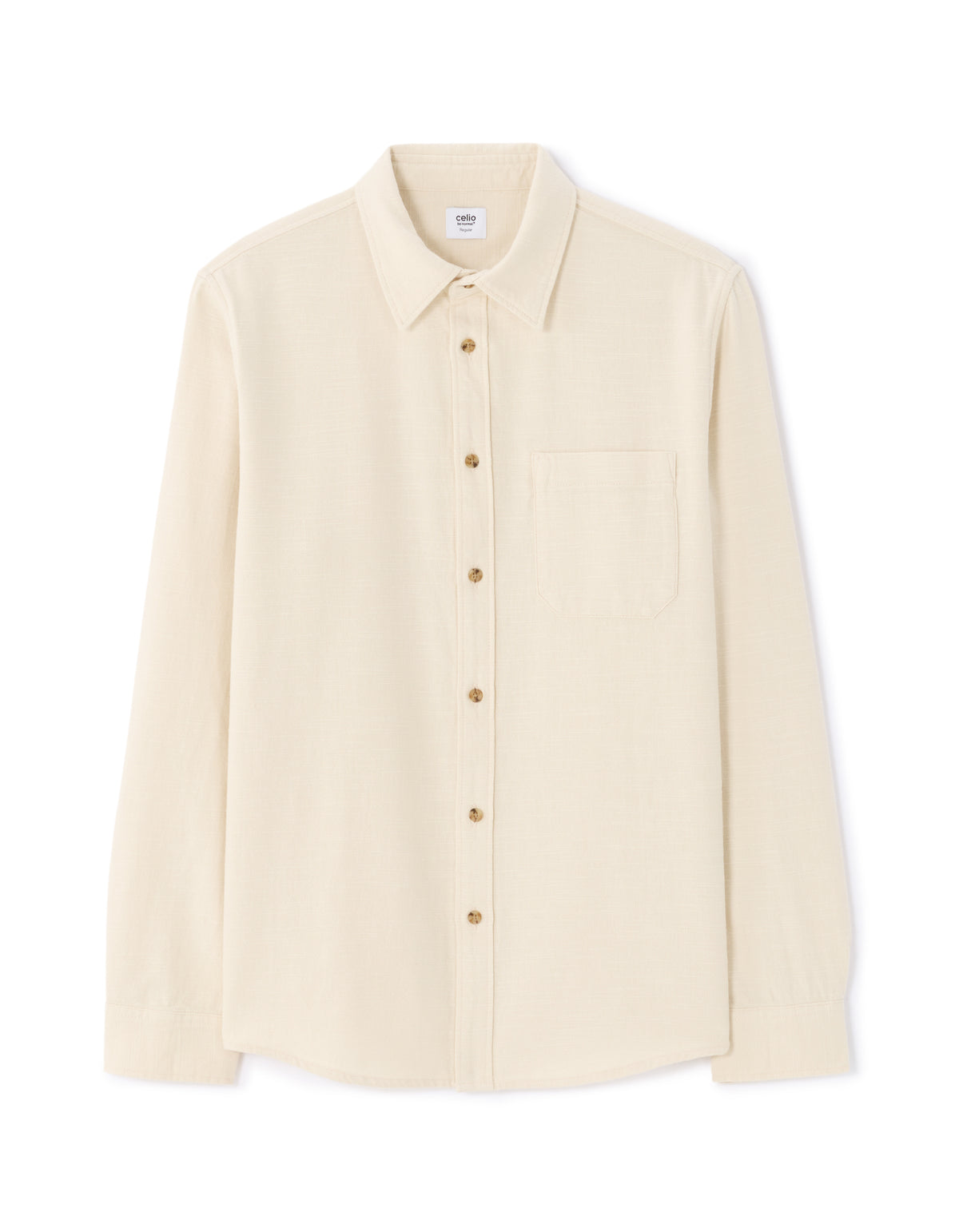Regular Fit 100% Cotton Spread Collar Shirt - White