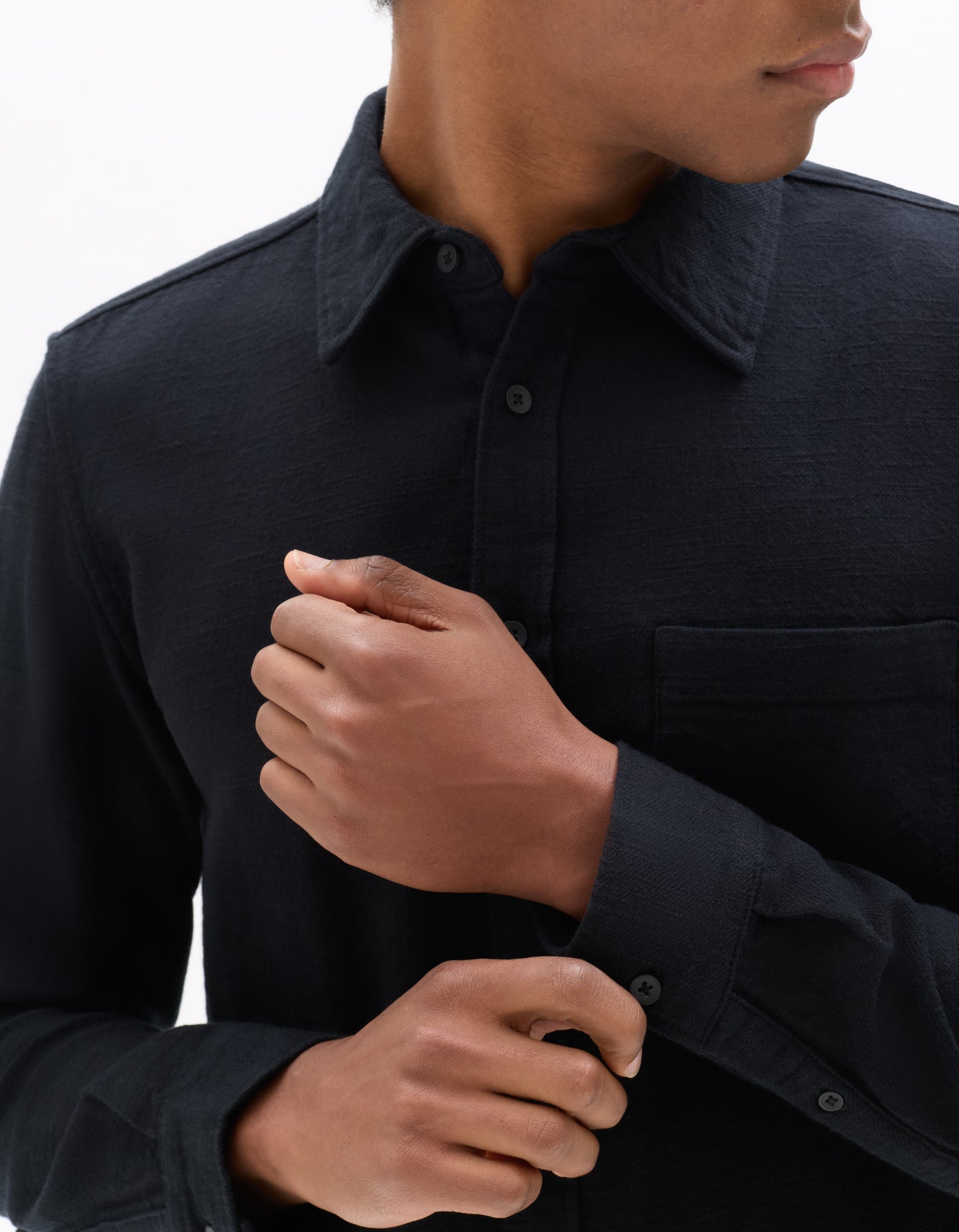Celio* Regular Fit Men Solid Black Cotton Shirts