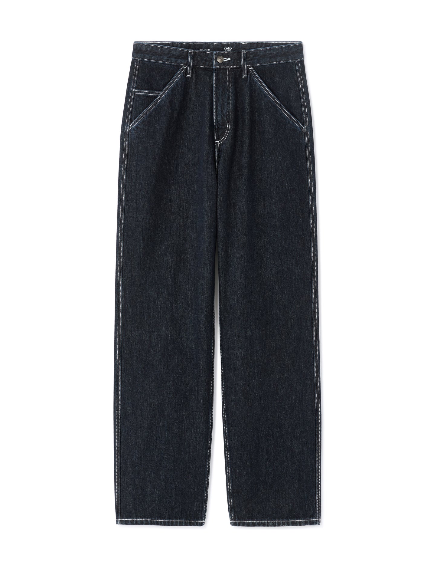 Oversized Fit 100% Cotton Jeans - Blue