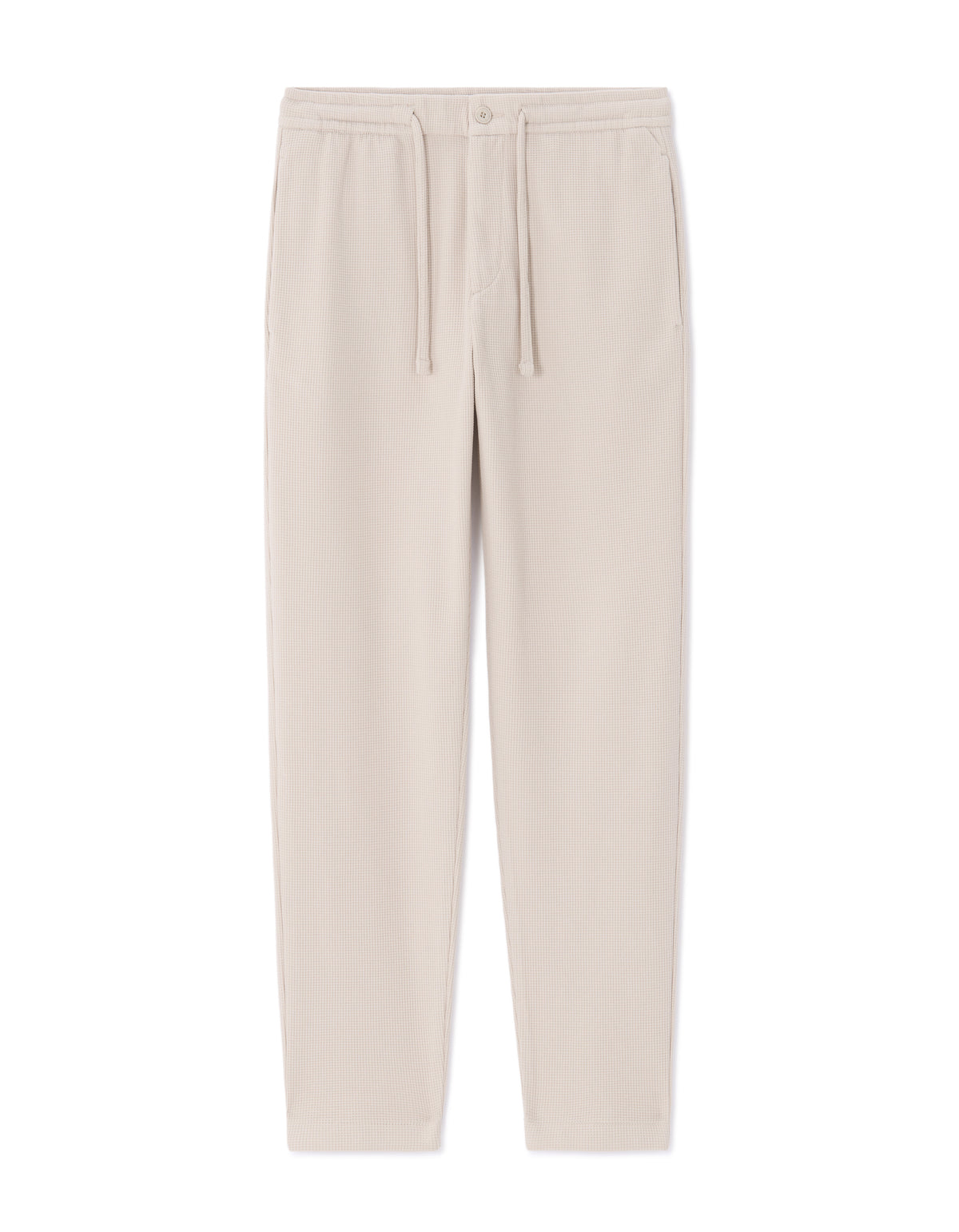 Slim Fit Cotton Blend Trousers - Beige