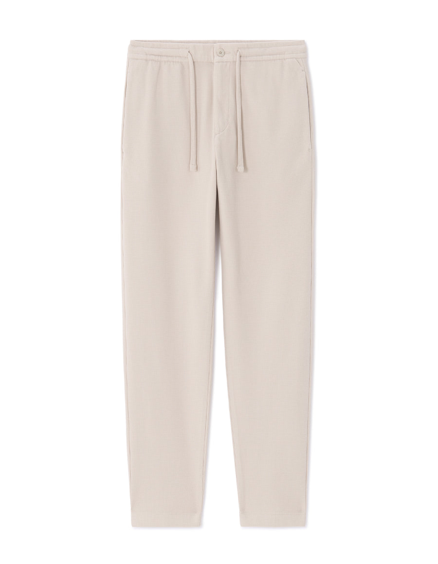 Slim Fit Cotton Blend Trousers - Beige