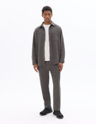Slim Fit Cotton Blend Textured Trousers - Khaki