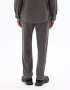 Slim Fit Cotton Blend Textured Trousers - Khaki