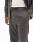 Slim Fit Cotton Blend Textured Trousers - Khaki