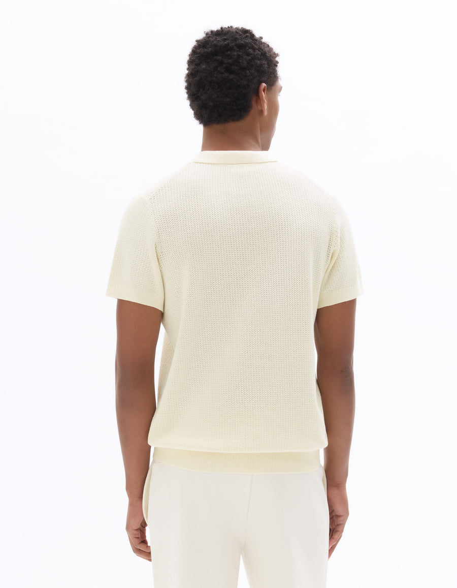 Regular Fit 100% Cotton Polo Collar T-Shirt - White