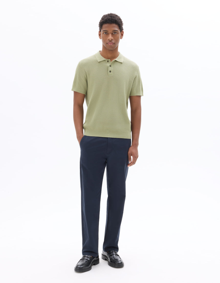 Regular Fit 100% Cotton Polo Collar T-Shirt - Green