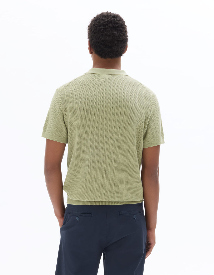 Regular Fit 100% Cotton Polo Collar T-Shirt - Green