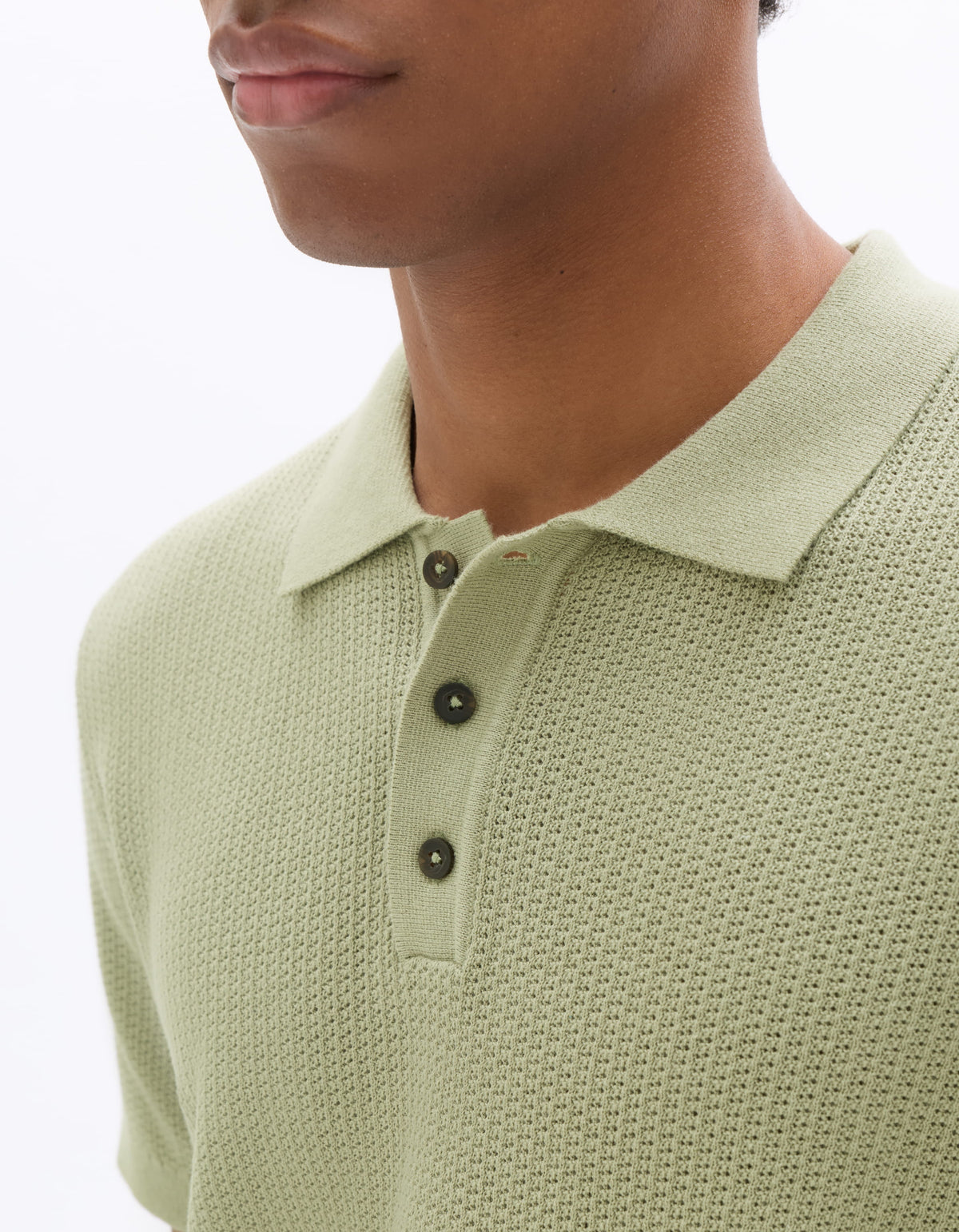 Regular Fit 100% Cotton Polo Collar T-Shirt - Green