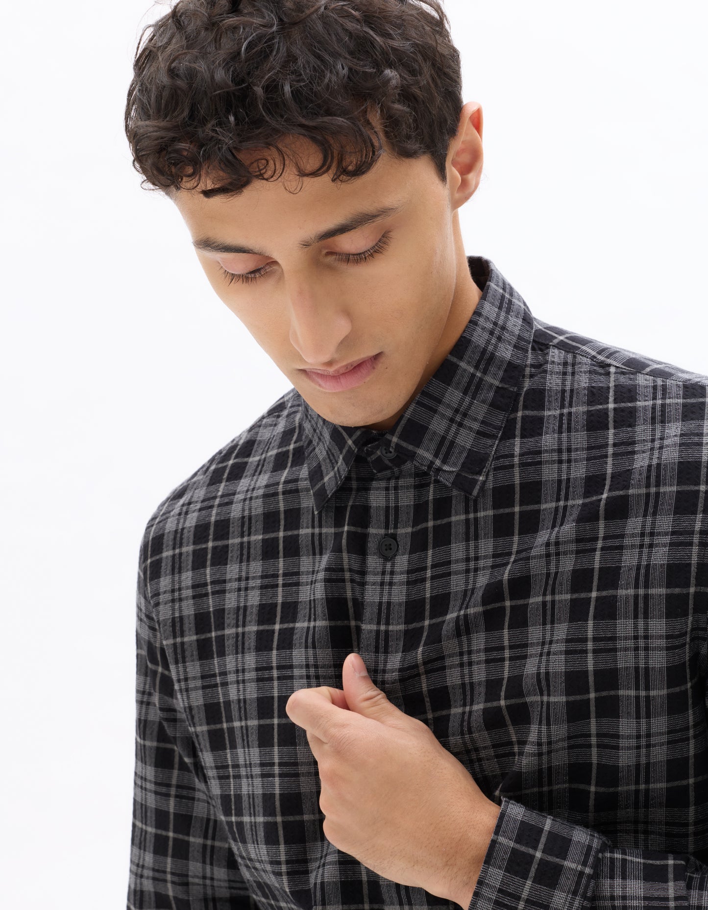 Celio* Men Black Checked Regular Fit Cotton Shirts