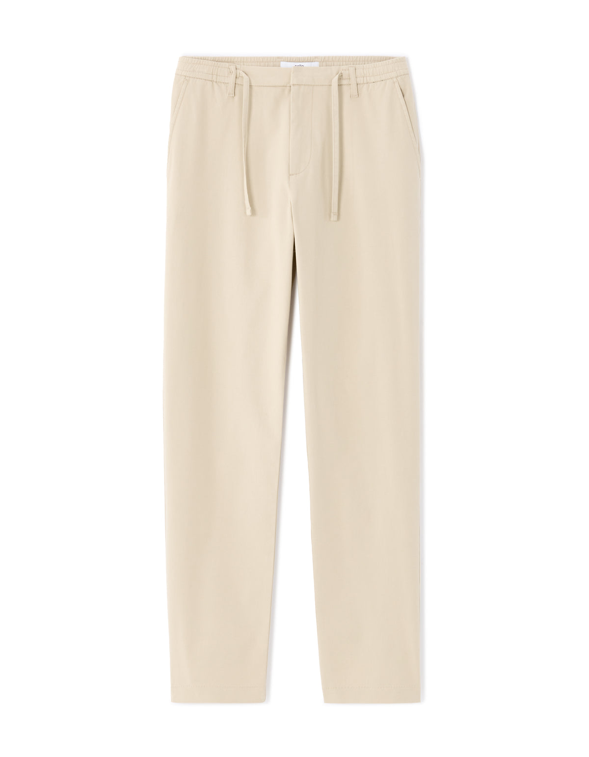Slim Fit Stretch Cotton Trousers - Beige