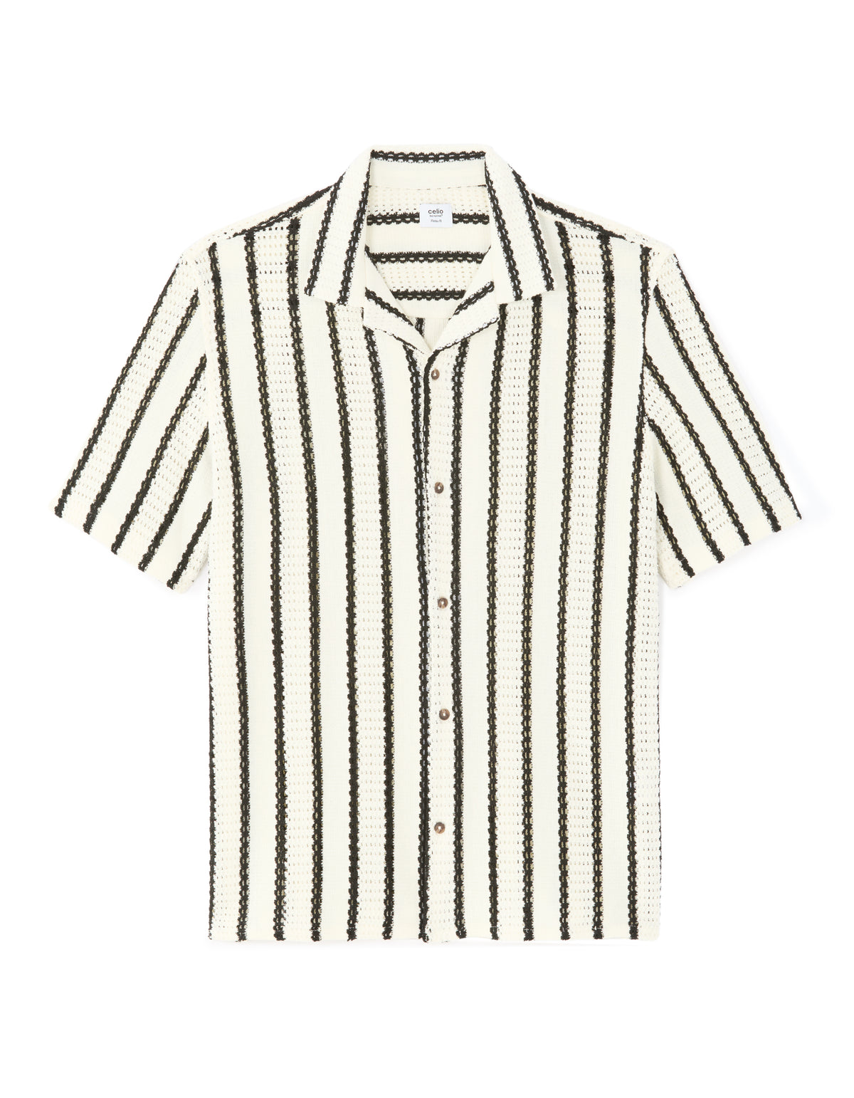 Regular Fit Poly-Cotton Cuban Collar Shirts - White
