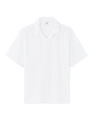 Regular Fit 100% Cotton Cuban Collar Shirt - White