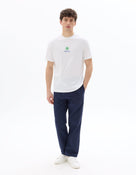 Relaxed Fit 100% Cotton Casual Trousers - Navy Blue