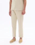 Relaxed Fit 100% Cotton Casual Trousers - Beige